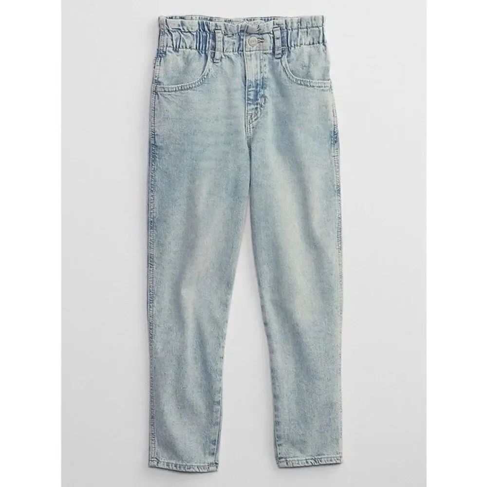 Gap Girls High Rise Paperbag Mom Jeans Light Wash Size 7